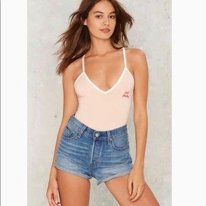 Nasty Gal Camp Collectiom Just Peachy Bodysuit